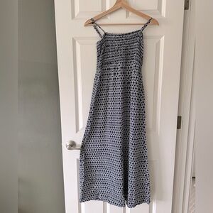 Uniqlo Maxi Dress geometric pattern on navy blue